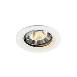 Plafonnier encastré NUMINOS® MOVE M pivotant, adapté aux postes de travail avec écran IP20, chrome, blanche gradable