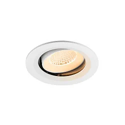 Plafonnier encastré NUMINOS® MOVE M rond, adapté aux postes de travail avec écran IP20, blanche, laqué gradable