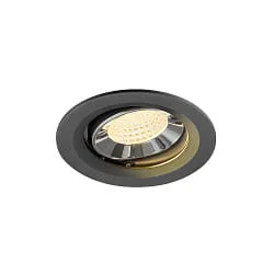 Plafonnier encastré NUMINOS® MOVE M pivotant, adapté aux postes de travail avec écran IP20, chrome, noir gradable