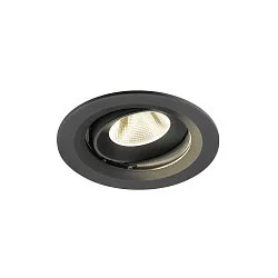 Plafonnier encastré NUMINOS® MOVE M rond, adapté aux postes de travail avec écran IP20, noir, laqué gradable