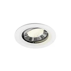 Plafonnier encastré NUMINOS® MOVE M pivotant, adapté aux postes de travail avec écran IP20, chrome, blanche gradable