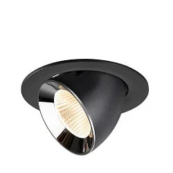 Projecteur encastré NUMINOS® GIMBLE L pivotant, adapté aux postes de travail avec écran IP20, chrome, noir gradable