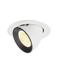 Projecteur encastré NUMINOS® GIMBLE L pivotant, adapté aux postes de travail avec écran IP20, noir, blanche gradable