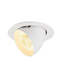 Plafonnier encastré NUMINOS® GIMBLE L rond, adapté aux postes de travail avec écran IP20, blanche, laqué gradable