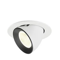 Projecteur encastré NUMINOS® GIMBLE L pivotant, adapté aux postes de travail avec écran IP20, noir, blanche gradable
