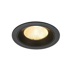 ceiling recessed luminaire NUMINOS® L round, suitable for VDU workstation IP20, black, lacquered dimmable