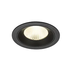 ceiling recessed luminaire NUMINOS® L round, suitable for VDU workstation IP20, black, lacquered dimmable