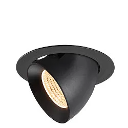 Plafonnier encastré NUMINOS® GIMBLE XL adapté aux postes de travail avec écran IP20, noir, laqué gradable