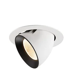 Projecteur encastré NUMINOS® GIMBLE XL pivotant, adapté aux postes de travail avec écran IP20, noir, blanche gradable