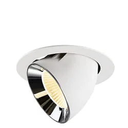 Projecteur encastré NUMINOS® GIMBLE XL pivotant, adapté aux postes de travail avec écran IP20, chrome, blanche gradable
