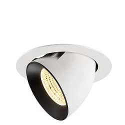 Projecteur encastré NUMINOS® GIMBLE XL pivotant, adapté aux postes de travail avec écran IP20, noir, blanche gradable