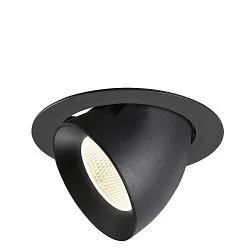 Plafonnier encastré NUMINOS® GIMBLE XL adapté aux postes de travail avec écran IP20, noir, laqué gradable