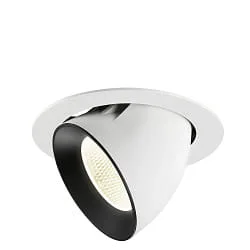 Projecteur encastré NUMINOS® GIMBLE XL pivotant, adapté aux postes de travail avec écran IP20, noir, blanche gradable