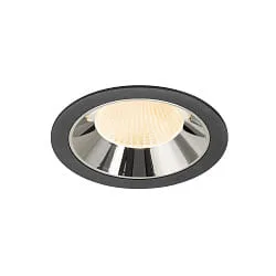 Plafonnier encastré NUMINOS® XL adapté aux postes de travail avec écran IP20, chrome, noir gradable