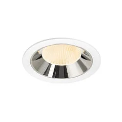 Plafonnier encastré NUMINOS® XL adapté aux postes de travail avec écran IP20, chrome, blanche gradable