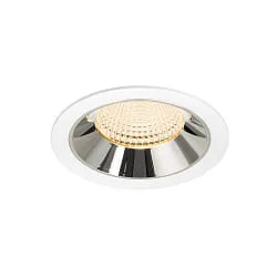 Plafonnier encastré NUMINOS® XL adapté aux postes de travail avec écran IP20, chrome, blanche gradable