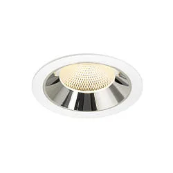 Plafonnier encastré NUMINOS® XL adapté aux postes de travail avec écran IP20, chrome, blanche gradable