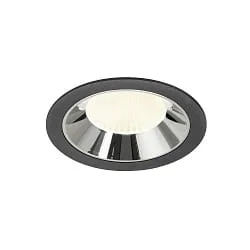 Plafonnier encastré NUMINOS® XL adapté aux postes de travail avec écran IP20, chrome, noir gradable