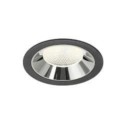 Plafonnier encastré NUMINOS® XL adapté aux postes de travail avec écran IP20, chrome, noir gradable