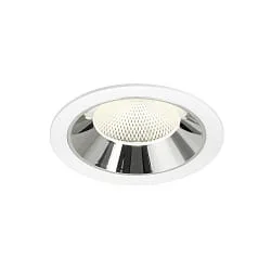 Plafonnier encastré NUMINOS® XL adapté aux postes de travail avec écran IP20, chrome, blanche gradable
