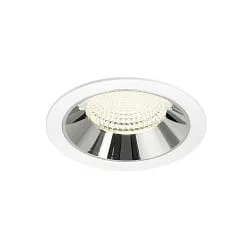 Plafonnier encastré NUMINOS® XL adapté aux postes de travail avec écran IP20, chrome, blanche gradable