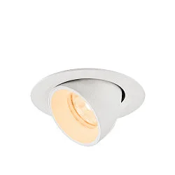 Plafonnier encastré NUMINOS® GIMBLE XS rond, adapté aux postes de travail avec écran IP20, blanche, laqué gradable