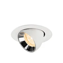 Projecteur encastré NUMINOS® GIMBLE XS pivotant, adapté aux postes de travail avec écran IP20, chrome, blanche gradable