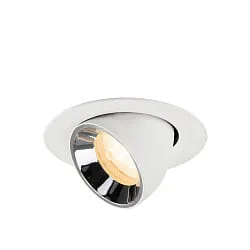 Projecteur encastré NUMINOS® GIMBLE XS pivotant, adapté aux postes de travail avec écran IP20, chrome, blanche gradable