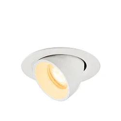 Plafonnier encastré NUMINOS® GIMBLE XS rond, adapté aux postes de travail avec écran IP20, blanche, laqué gradable