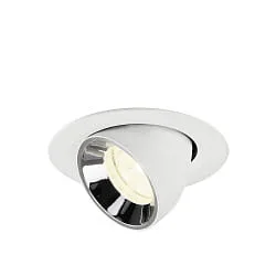 Projecteur encastré NUMINOS® GIMBLE XS pivotant, adapté aux postes de travail avec écran IP20, chrome, blanche gradable