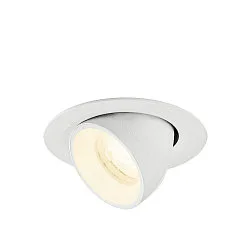 Plafonnier encastré NUMINOS® GIMBLE XS rond, adapté aux postes de travail avec écran IP20, blanche, laqué gradable