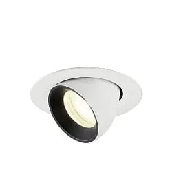 Projecteur encastré NUMINOS® GIMBLE XS pivotant, adapté aux postes de travail avec écran IP20, noir, blanche gradable