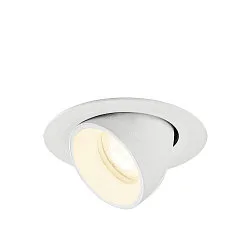 Plafonnier encastré NUMINOS® GIMBLE XS rond, adapté aux postes de travail avec écran IP20, blanche, laqué gradable