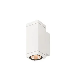 outdoor wall luminaire THEO PRO S SINGLE small, square, DALI controllable, sea-air resistant IP65, white, lacquered dimmable