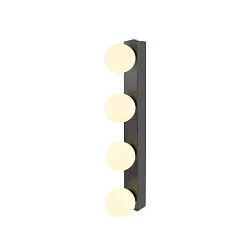 Luminaire de miroir SUN MIRROR QUAD avec bouton de commande IP44, noir, laqué 
