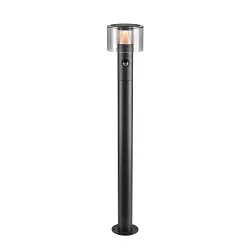 Lampadaire d’extérieur TAHA II 90 avec capteur, CCT Switch, commutable IP54, noir, laqué 
