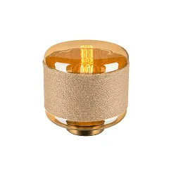Lampe de table PANTILO ROPE 19 cylindrique E27, or gradable