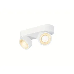 wall and ceiling luminaire KALU 2.0 DOUBLE PHASE 2 flames, UGR < 19, cardanic swivelling IP20, white dimmable