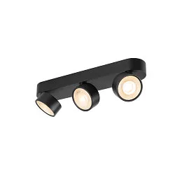 Applique et plafonnier KALU 2.0 TRIPLE PHASE 3 flammes, UGR < 19, pivotant à la cardan IP20, noir gradable