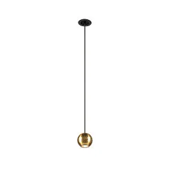 pendant luminaire DYSKO IP20, gold, black dimmable