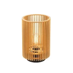 Lampe de table WUD TL cylindrique E27 IP20, couleur naturelle gradable