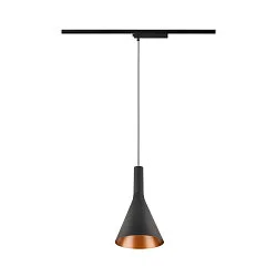 Luminaire à suspension monophasé LALU® SET CONE 15 avec abat-jour, CCT Switch, lot de 1 IP20, noir gradable