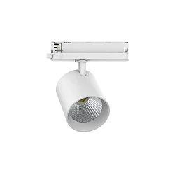 Projecteur triphasé TRACKSPOT C pivotant, adapté aux postes de travail avec écran IP20, blanche gradable
