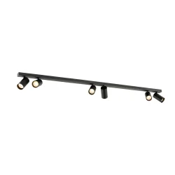 Luminaire de plafond ENOLA 2.0 M CL SIX QPAR51 LONG 6 flammes, langue, avec douille GU10 IP20, noir