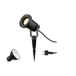 Lampe à broche BIG NAUTILUS SET GU10 2700K lot de 1, avec prise de courant, avec douille GU10 IP44/IP65, noir gradable