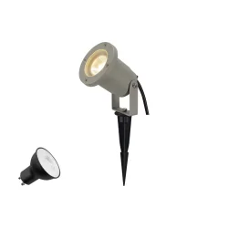 Lampe à broche NAUTILUS 10 SET GU10 2700K lot de 1, avec prise de courant, avec douille GU10 IP44/IP65, gris gradable