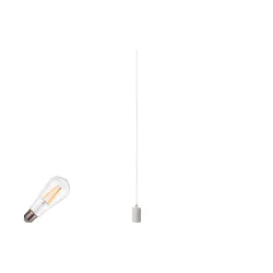 Luminaire à suspension monophasé FITU 1PH SET PD ST64 lot de 1, avec douille E27 IP20, blanche gradable