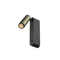 Luminaire d'encastrement mural GRIP! S WL ON-OFF avec interrupteur, réglable IP20, bronze, noir 