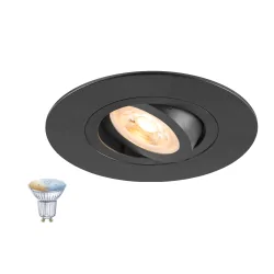 Projecteur encastré NEW TRIA® 75 XL SMART SET RUND rond, lot de 1 GU10 IP20, noir gradable