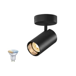 Applique et plafonnier ASTO TUBE SMART SET CW GU10 lot de 1 GU10 IP20, noir gradable